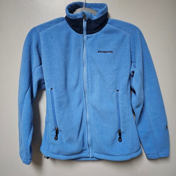 Women's Vintage Patagonia Regulator Blue Fleece Full Zip Jacket Size Small - Picture 1 of 10